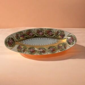 Vintage Oval Courting Couple Relish Dish